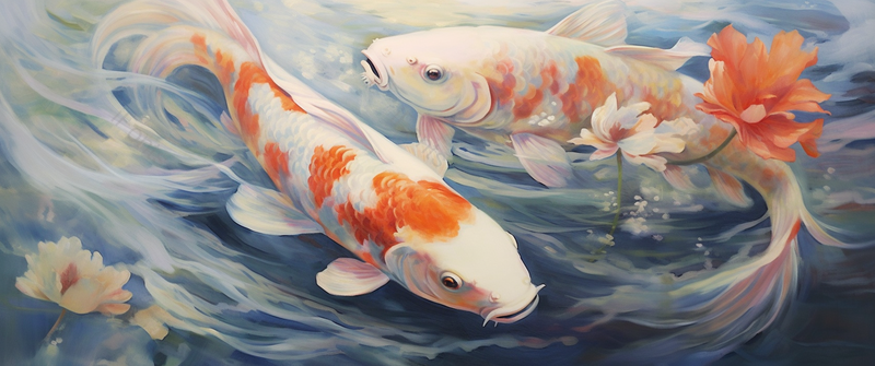 手绘水彩动物锦鲤金鱼游泳素材元素插画,插画/手绘图,插画/手绘图库,插画/手绘图下载,插画/手绘